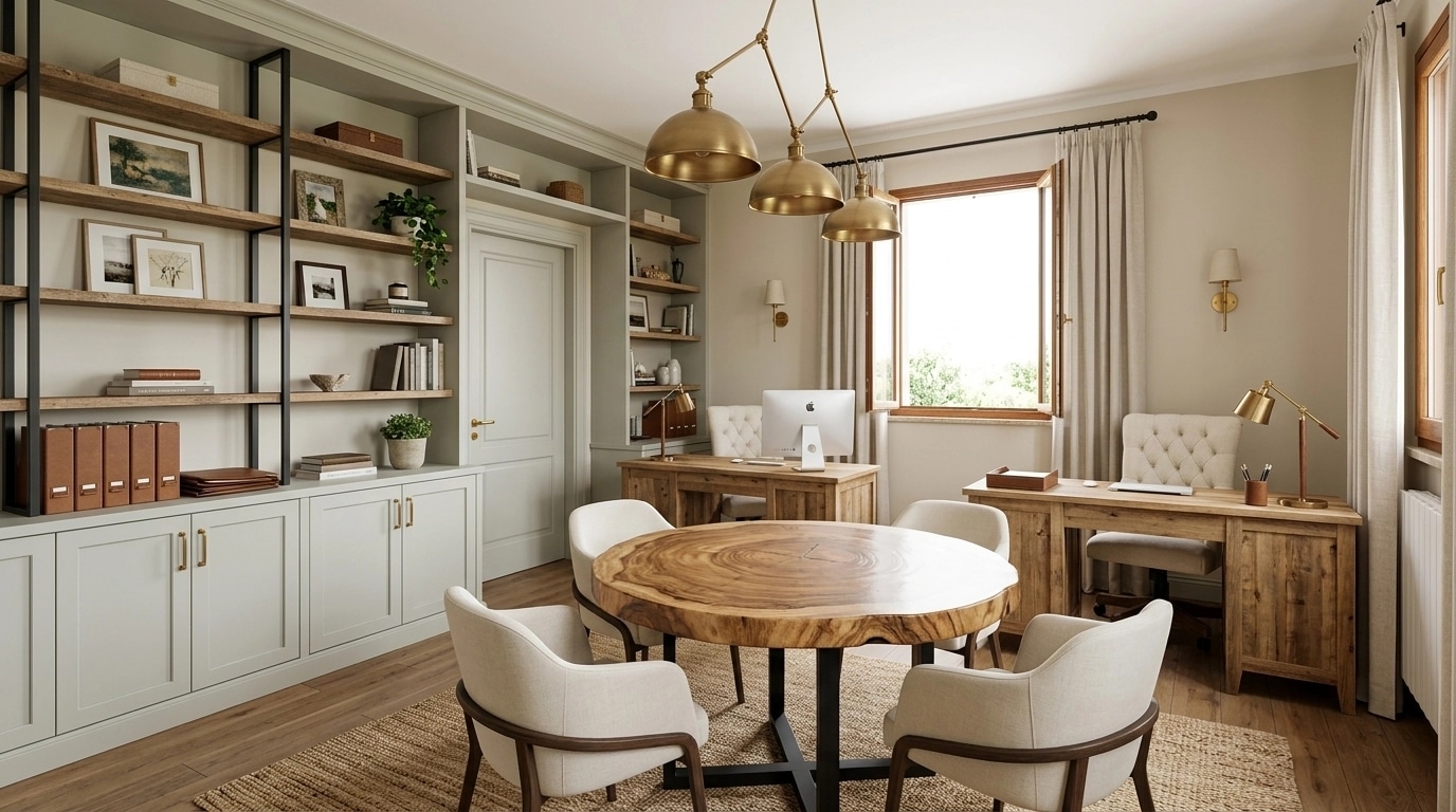 Interior design in Modern Farmhouse style — office_space by GenRoom AI