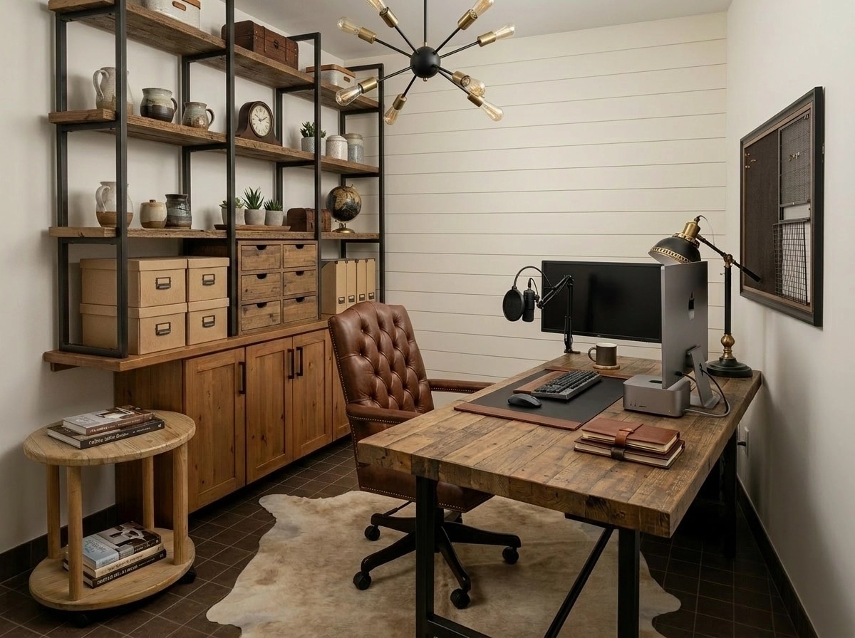 Interior design in Modern Farmhouse style — home_office by GenRoom AI