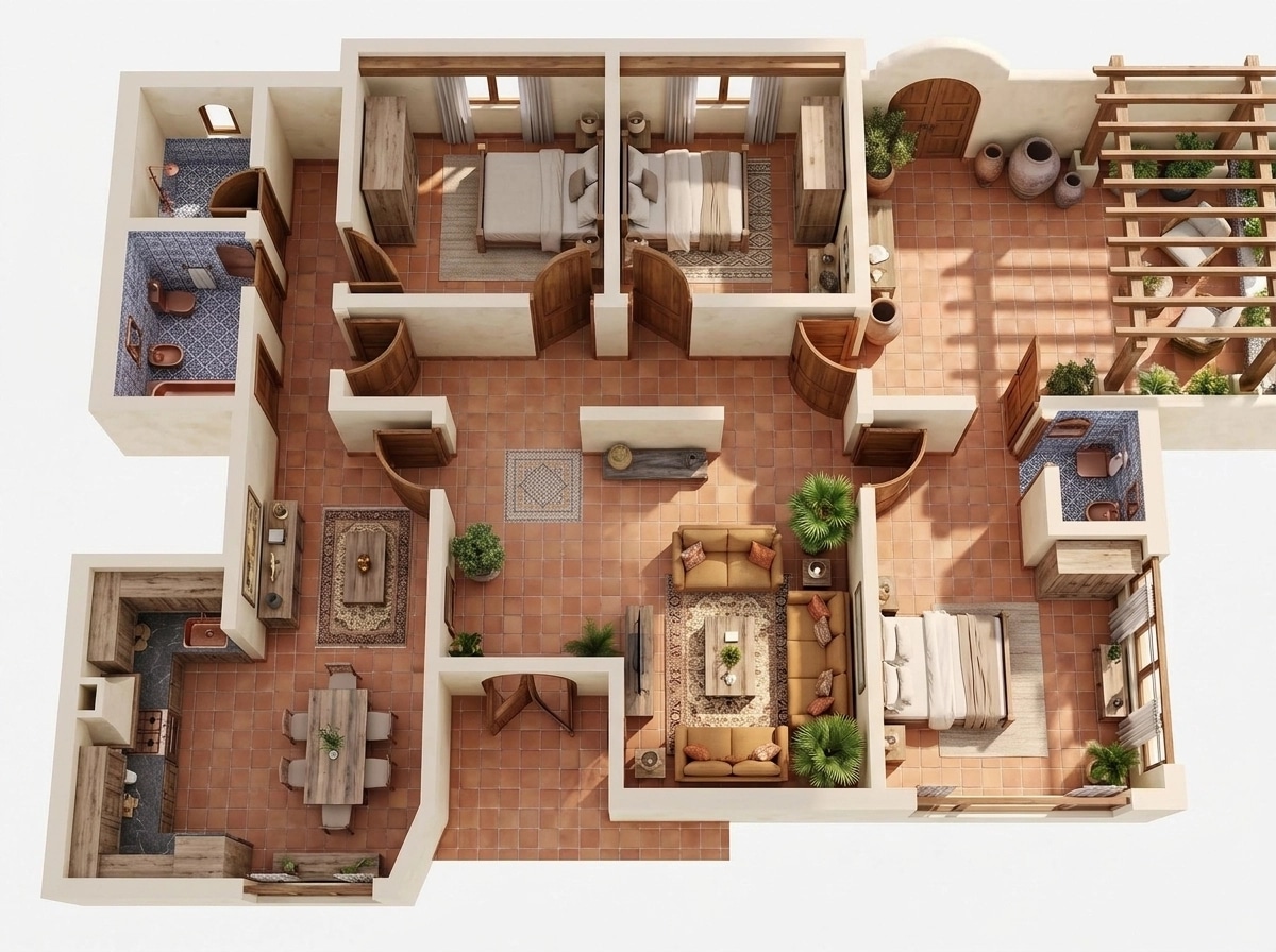 Diseño de interiores en estilo Mediterranean — Salón por GenRoom AI