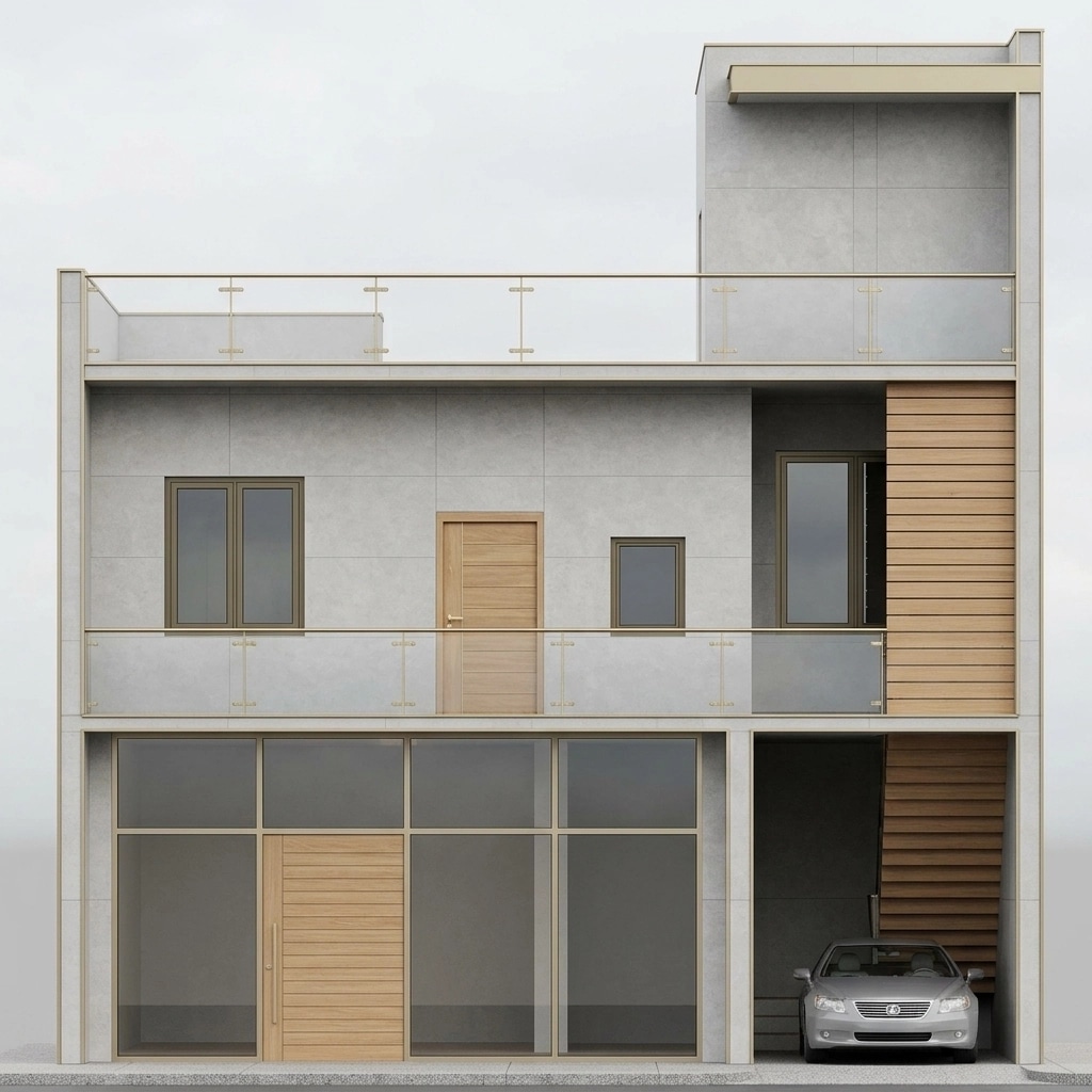 Hi-Tech Facade Cephe design — facade photo by GenRoom AI