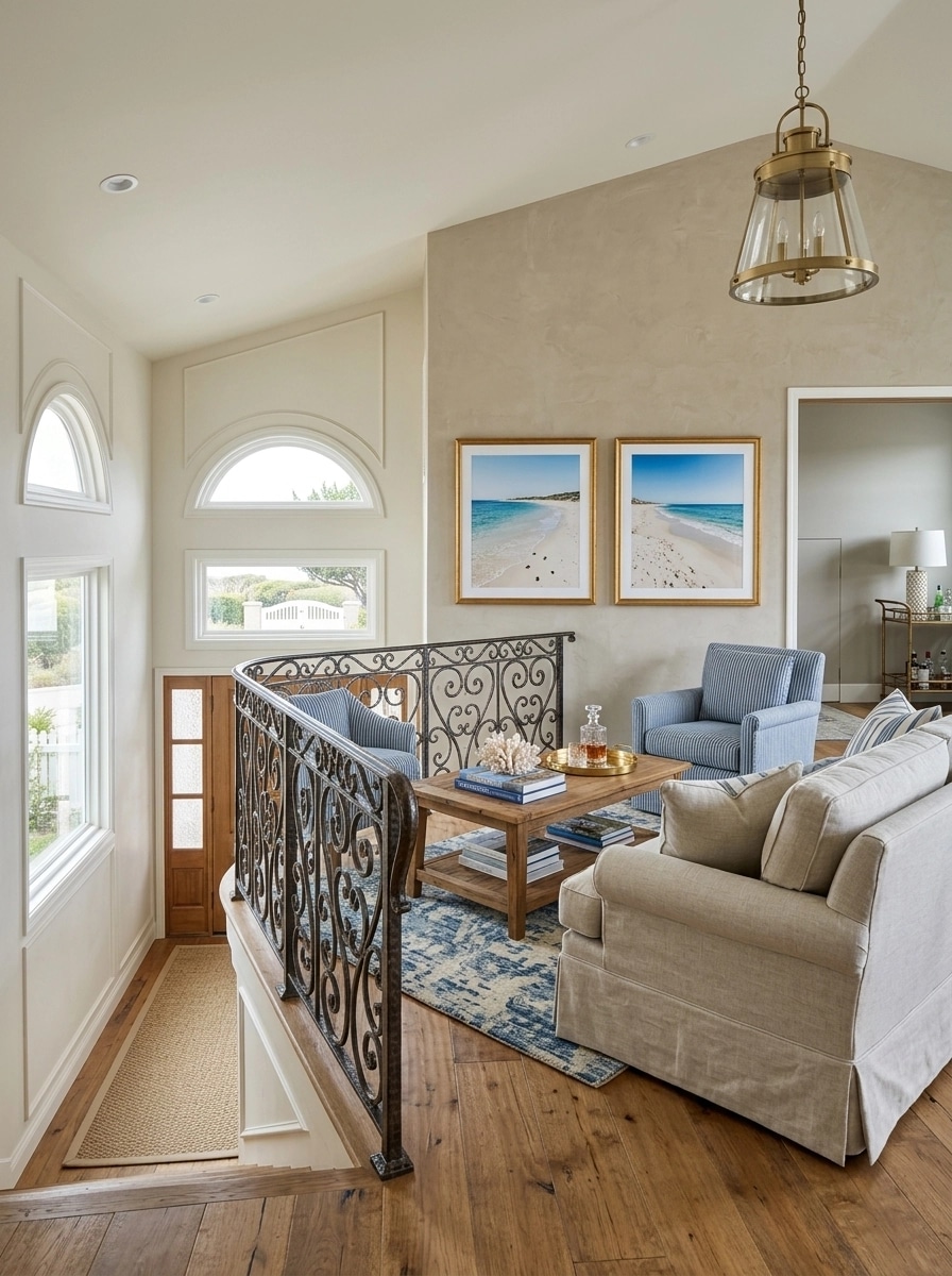 Interior design in Coastal / Hamptons style — Living Room by GenRoom AI