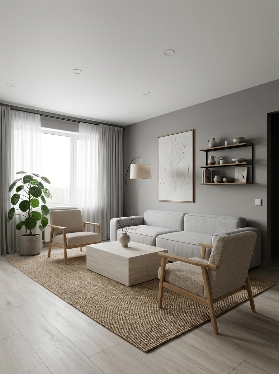 Minimalism Living Room design — interior photo by GenRoom AI
