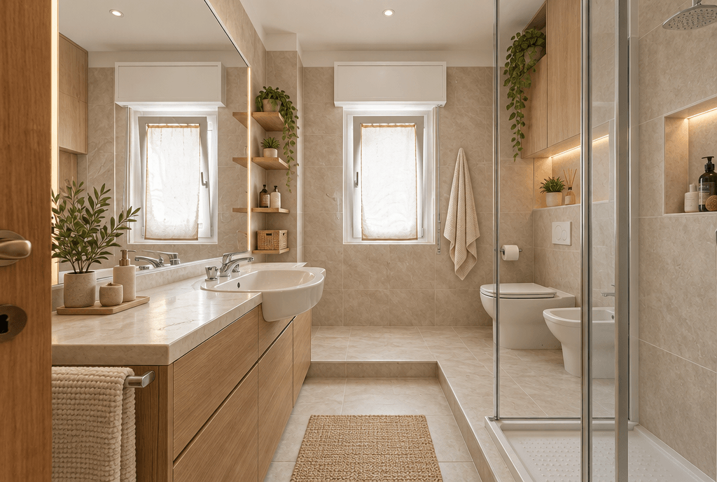 Contemporary Bathroom design — interior photo by GenRoom AI