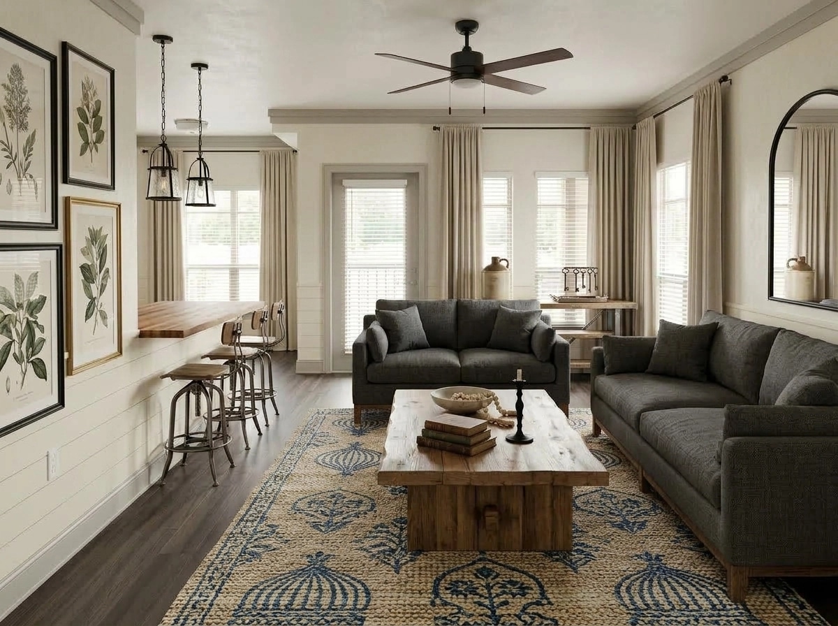 Modern Farmhouse Living Room design — interior photo by GenRoom AI