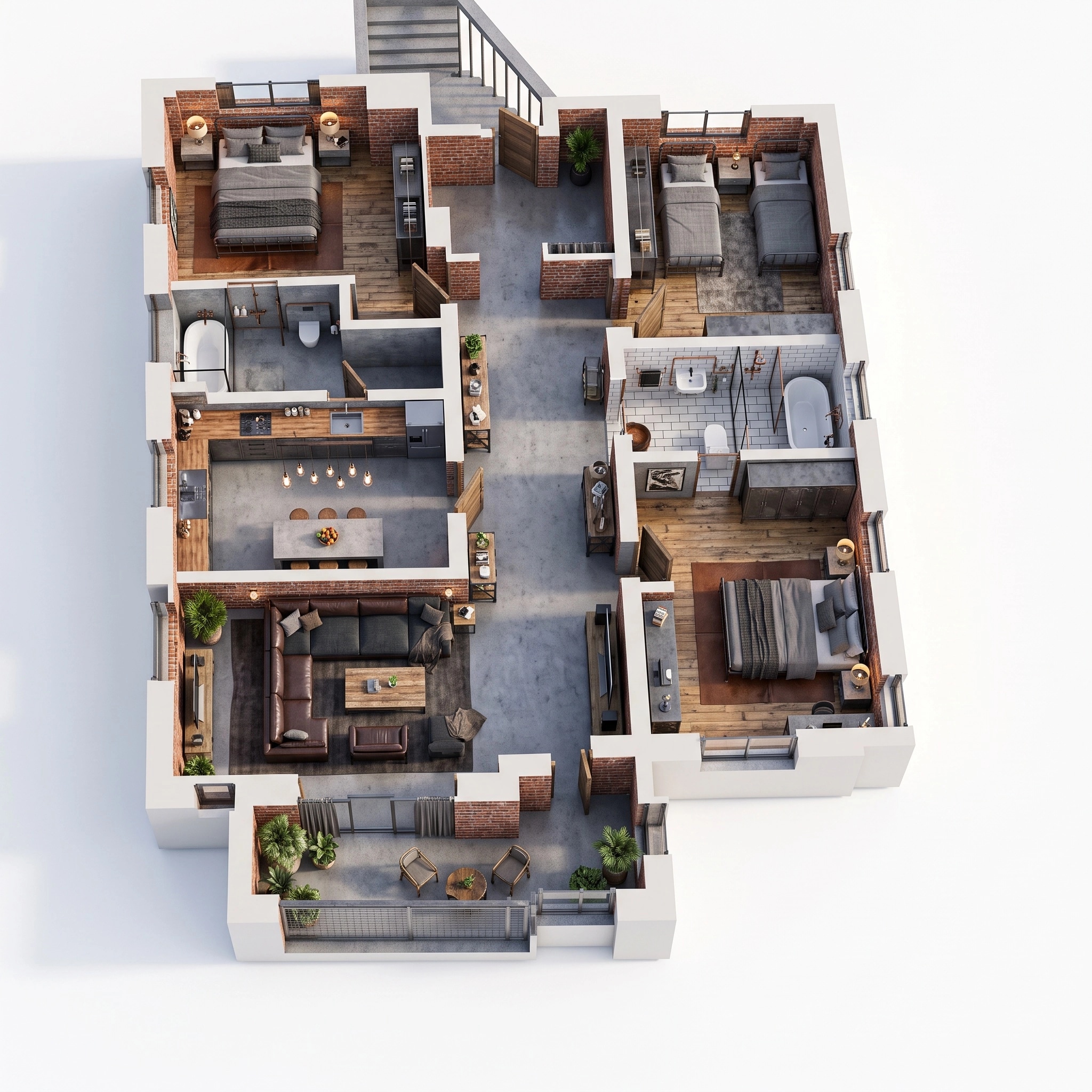 Interior design in Loft / Industrial style — Living Room by GenRoom AI