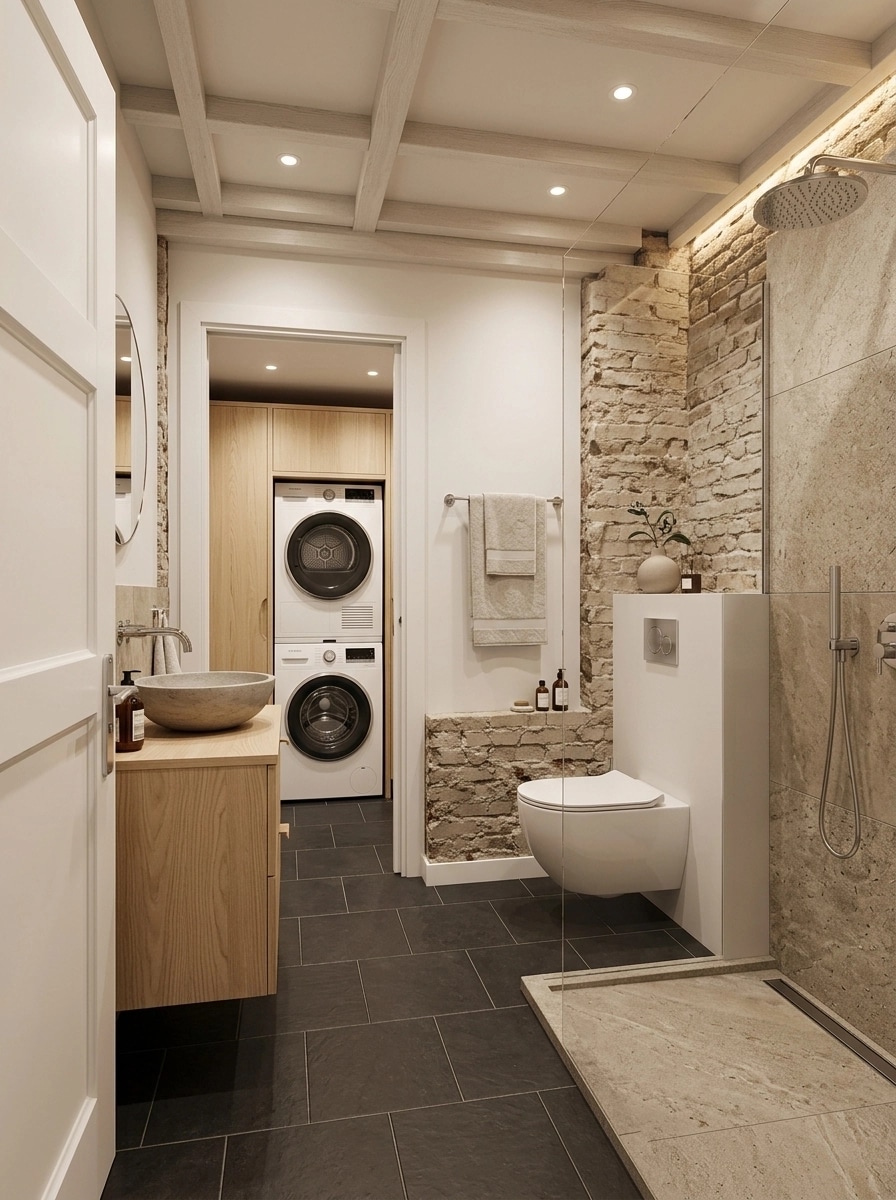 Bathroom interior in Scandinavian style — photo by GenRoom AI