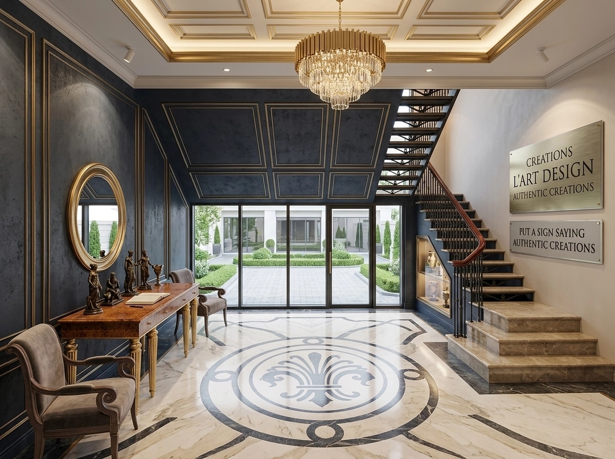 Interior design in Neoclassic style — lobby by GenRoom AI