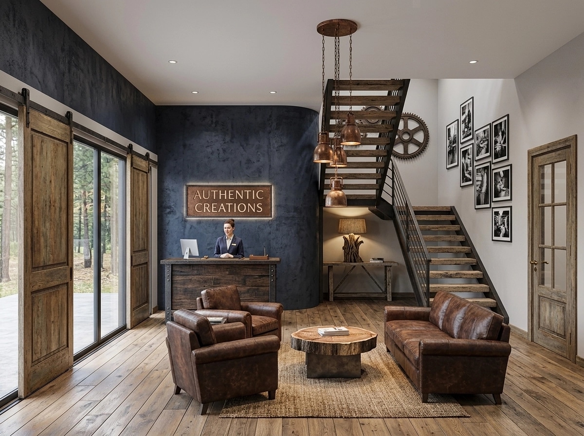 Interior design in Rustic style — lobby by GenRoom AI