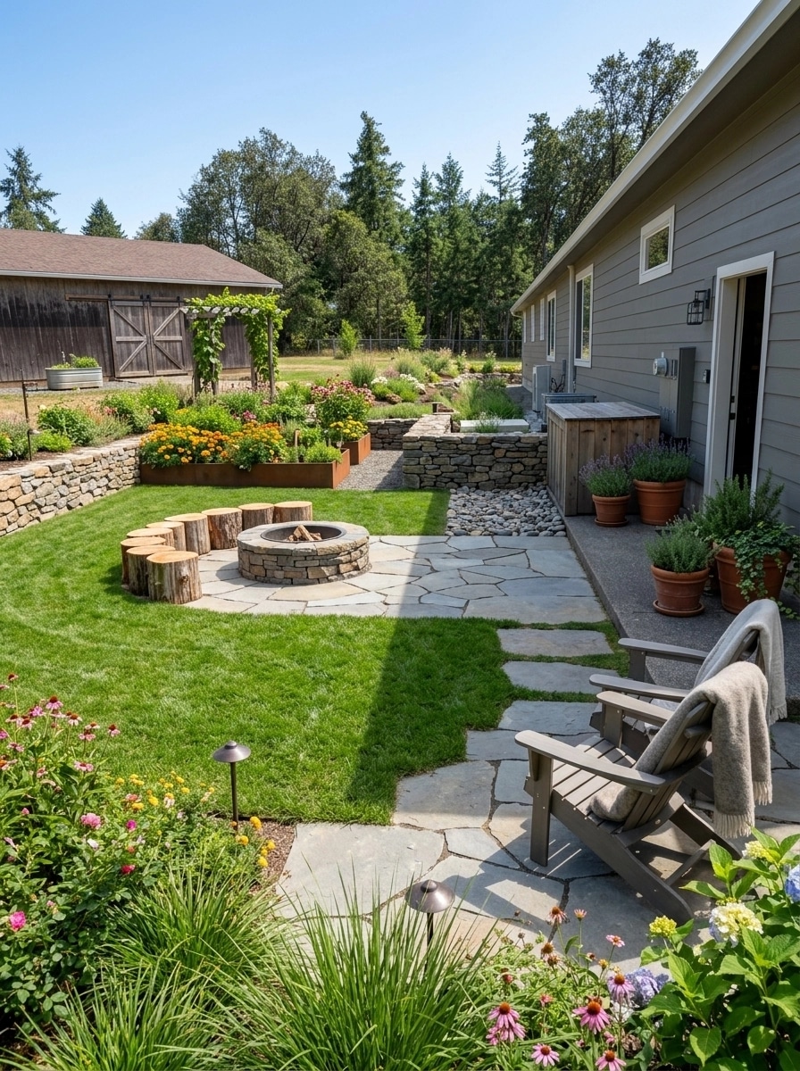 Country Rustic Garden Yard design — yard photo by GenRoom AI
