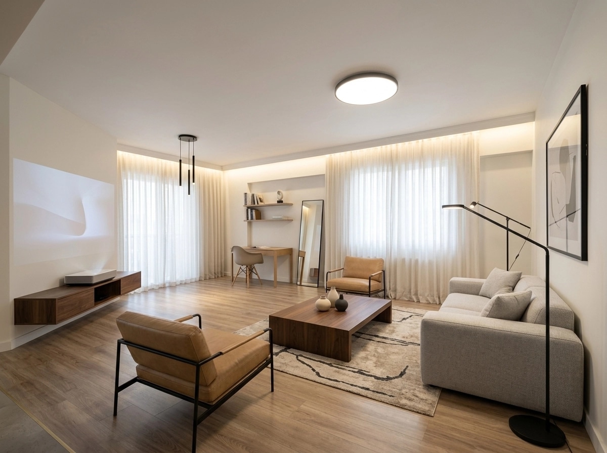Minimalism Living Room design — interior photo by GenRoom AI