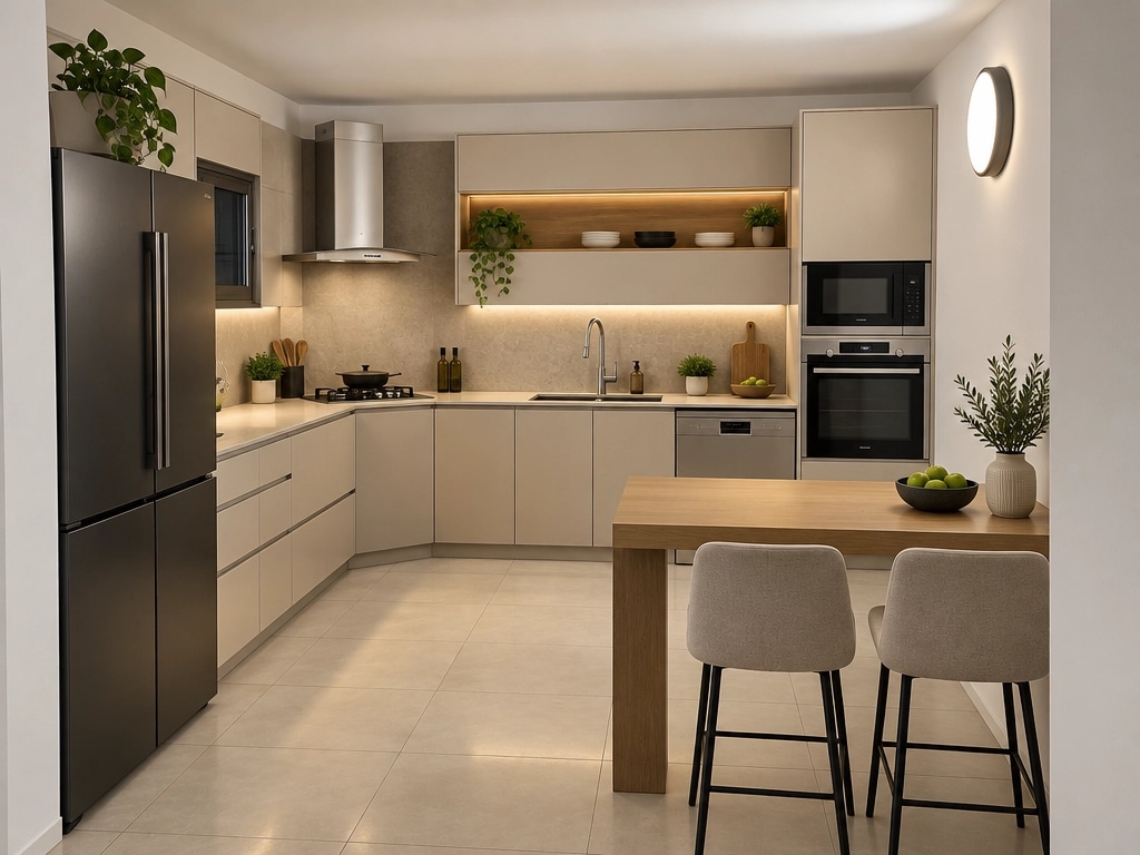 Kitchen interior in Minimalism style — photo by GenRoom AI