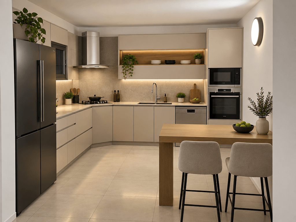Kitchen interior in Minimalism style — photo by GenRoom AI