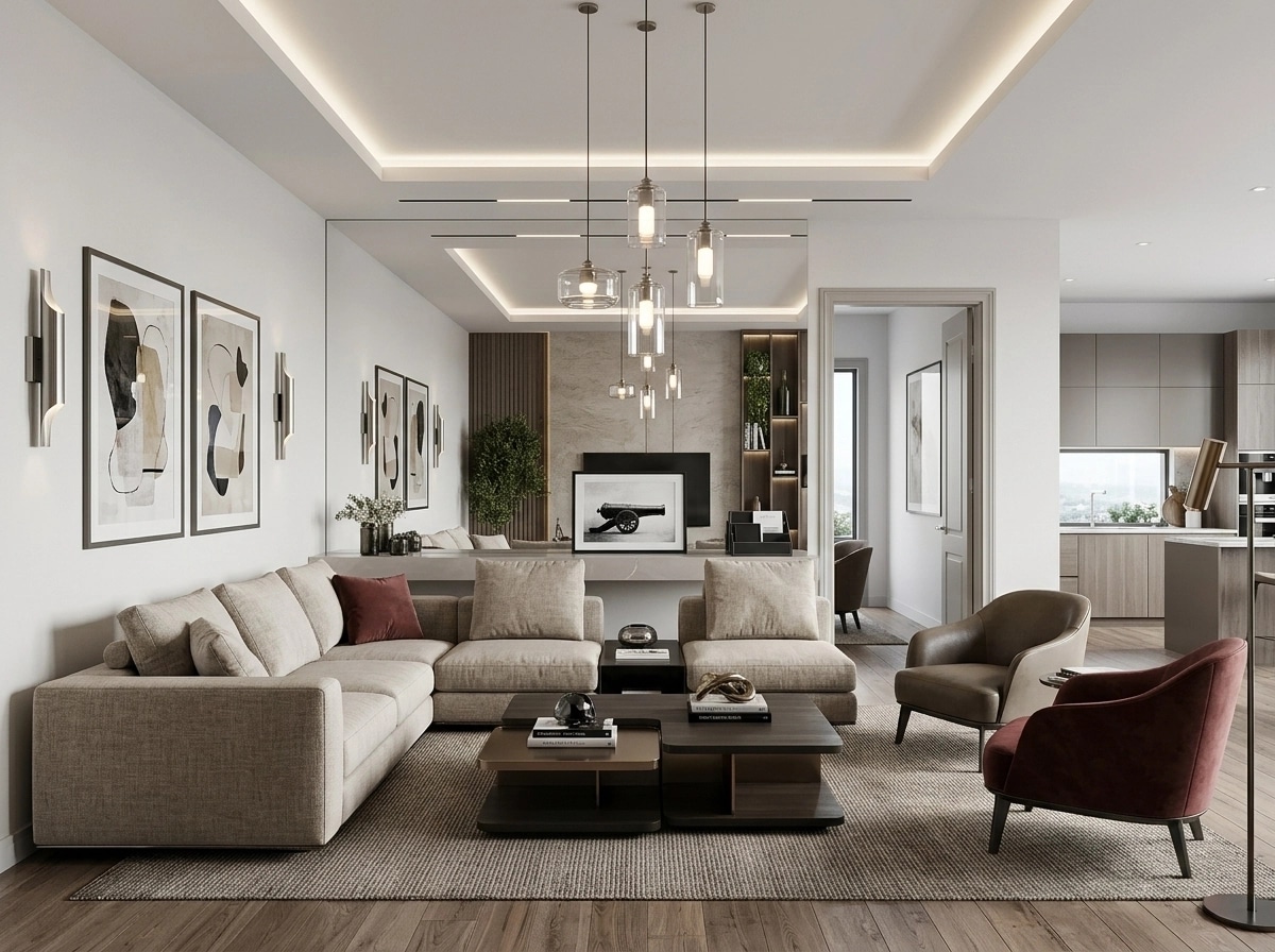 Interior design in Contemporary style — Living Room by GenRoom AI