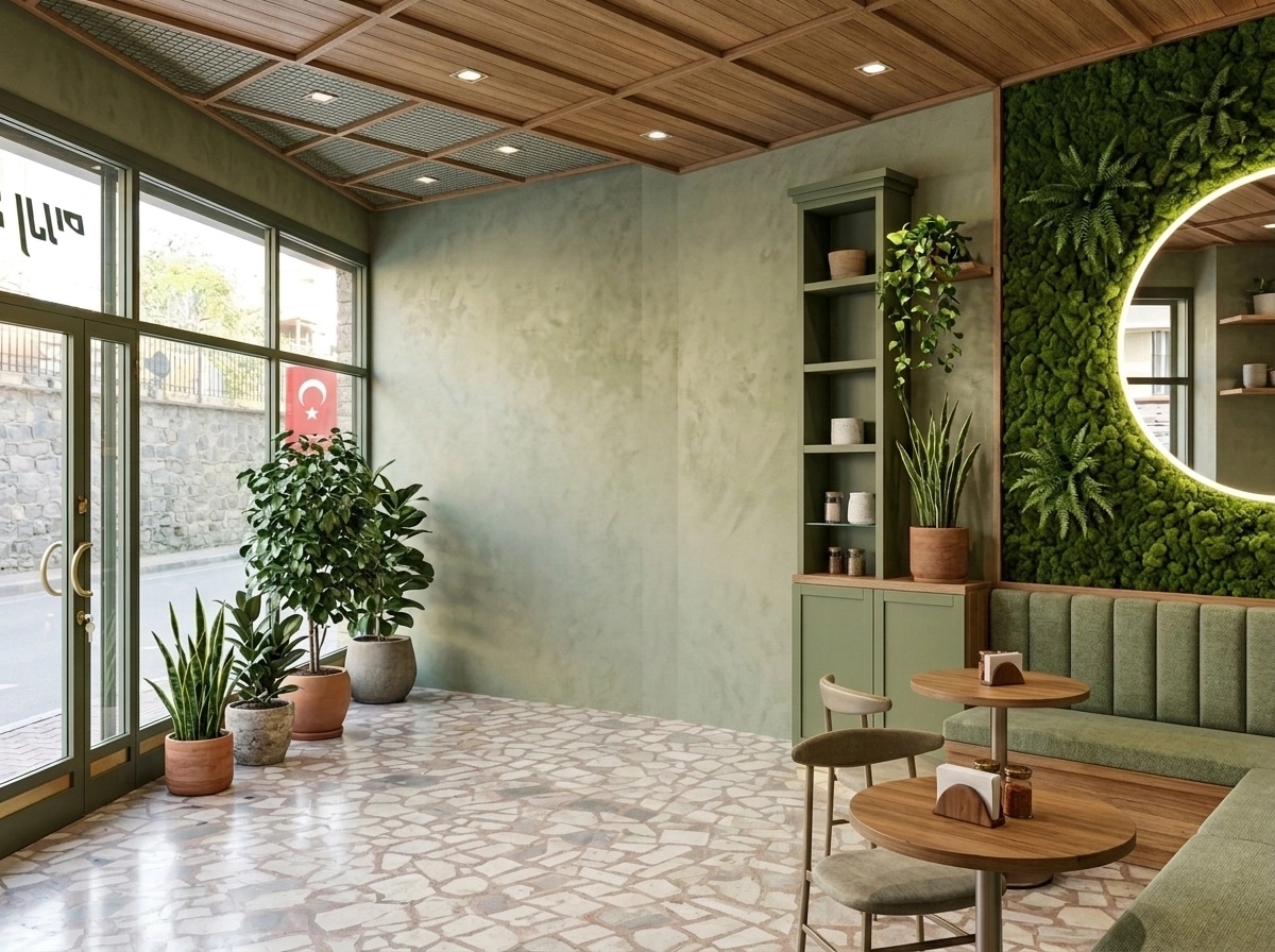 Interior design in Biophilic style — cafe by GenRoom AI
