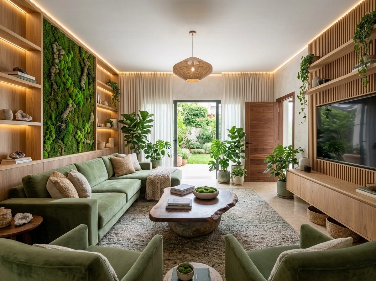 Interior design in Biophilic style — Living Room by GenRoom AI