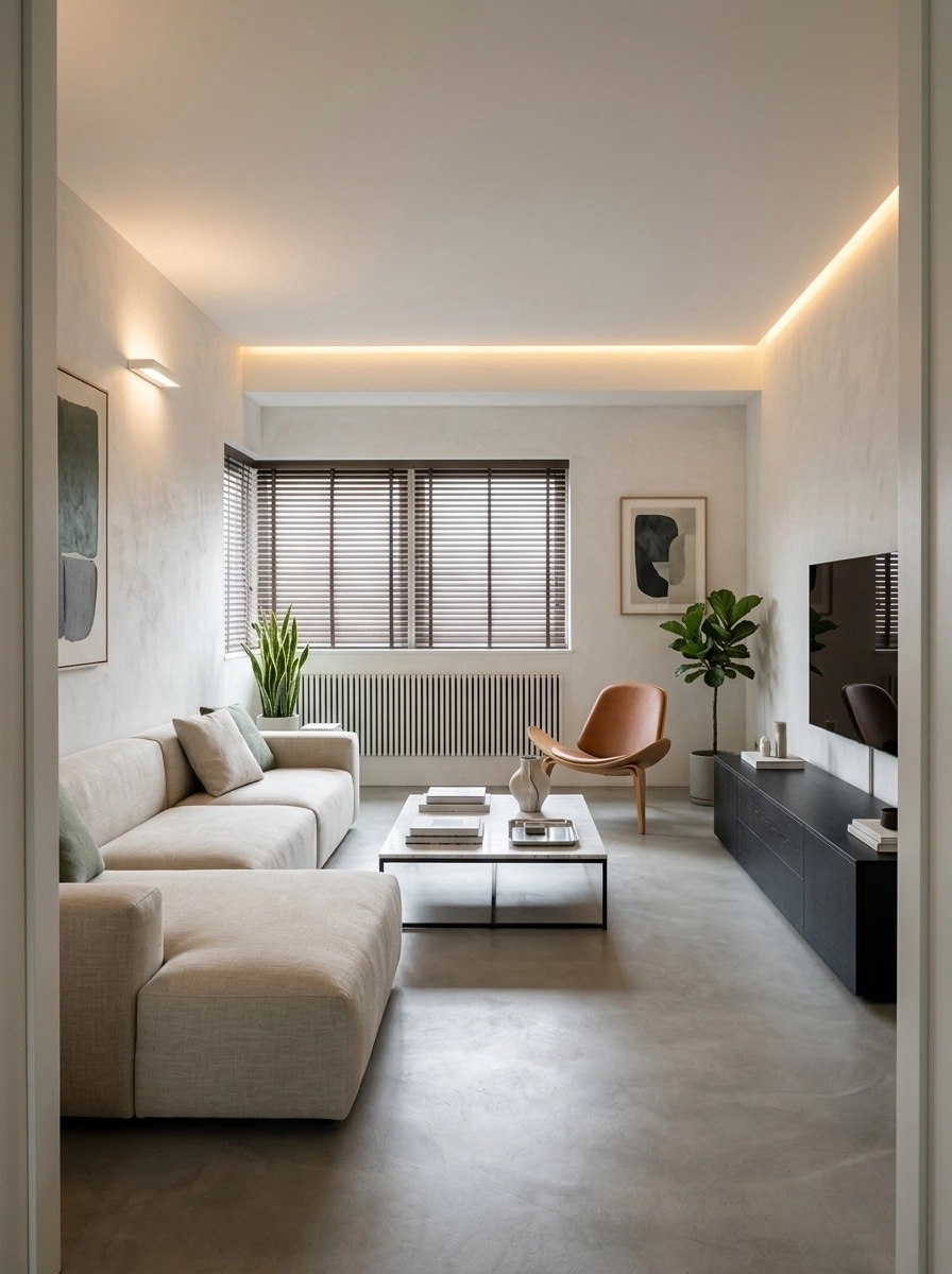 Minimalism Living Room design — interior photo by GenRoom AI