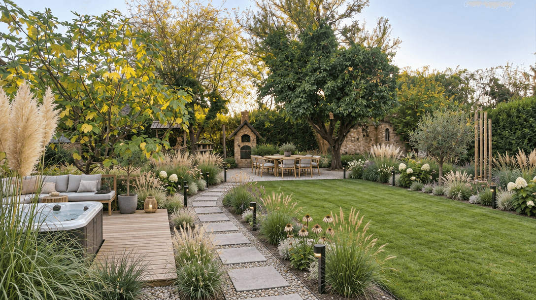 Landscape design in Scandinavian Garden style — Yard by GenRoom AI