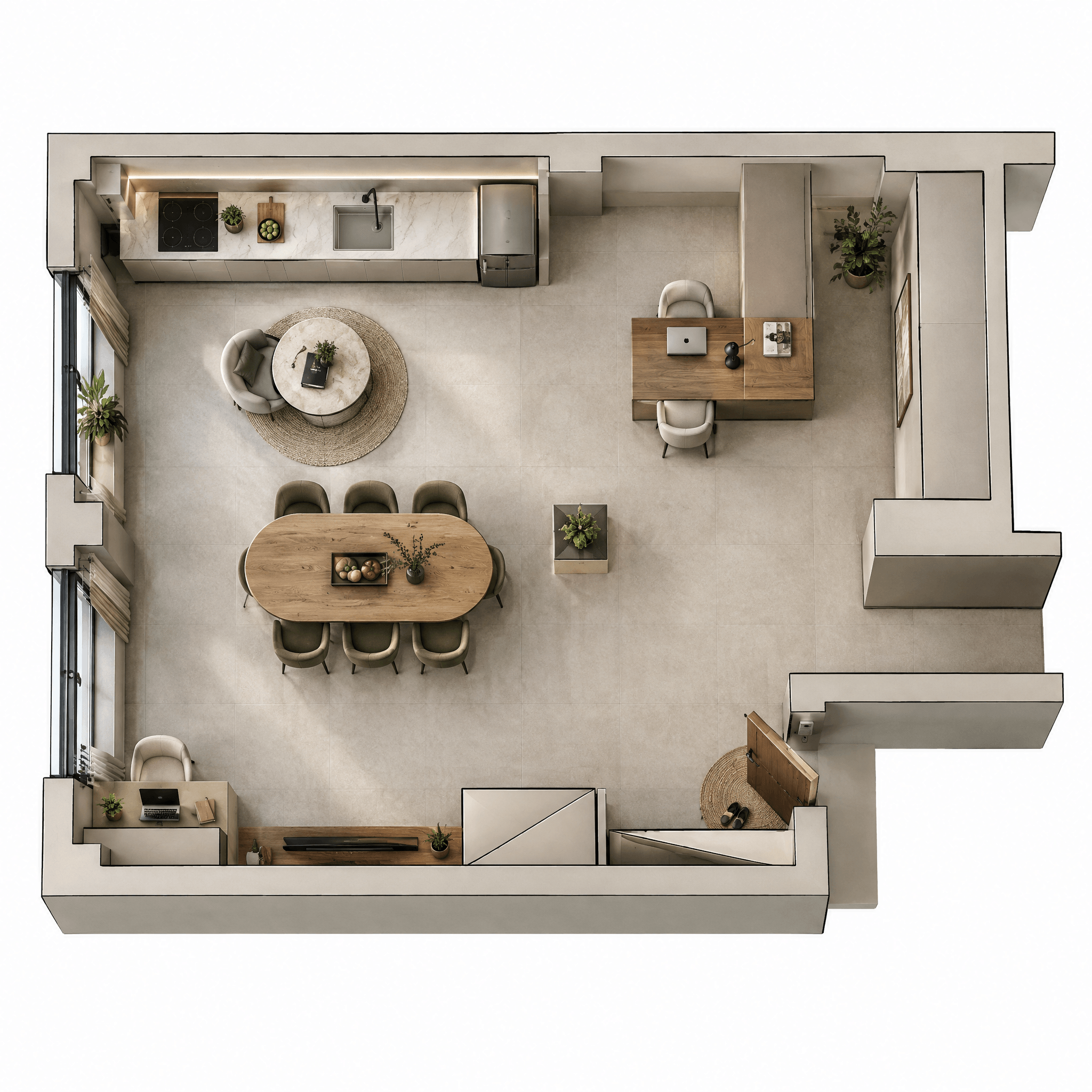 Interior design in Contemporary style — Living Room by GenRoom AI