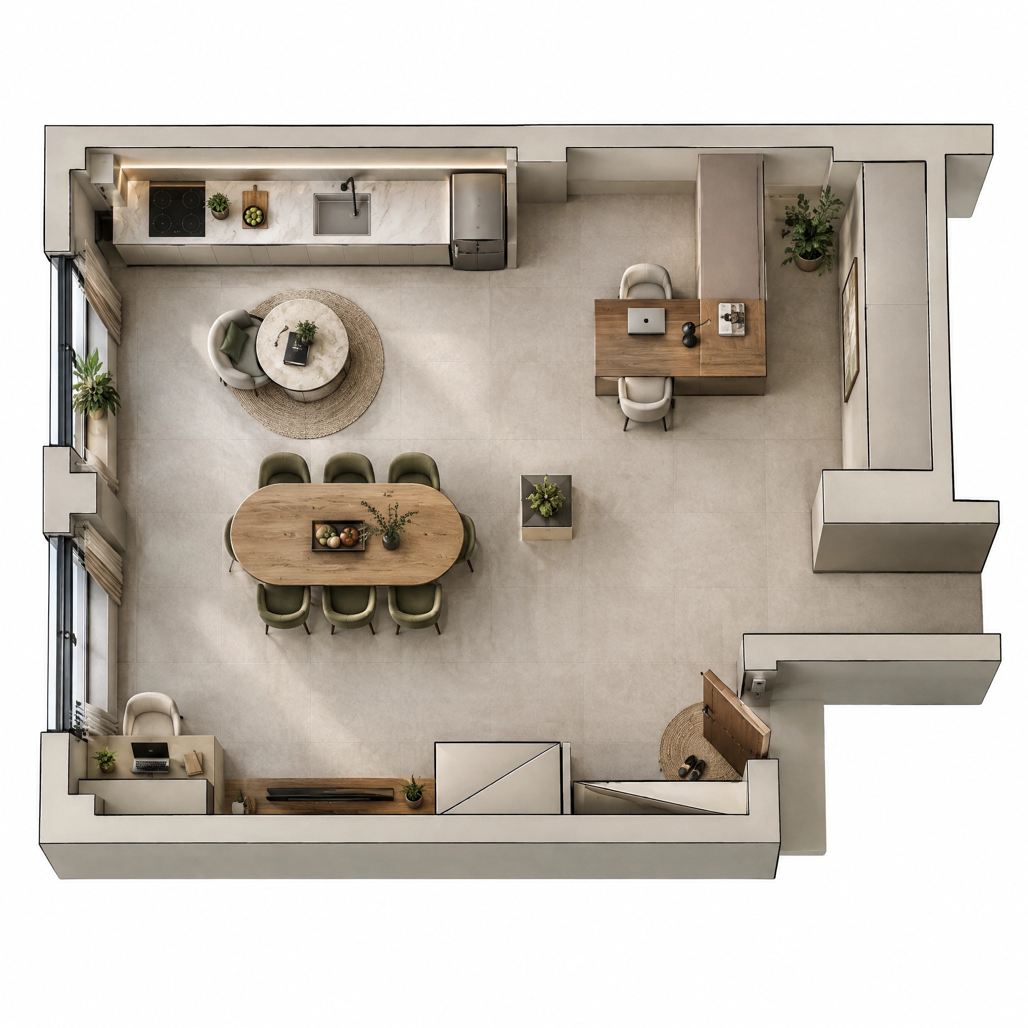 Interior design in Contemporary style — Living Room by GenRoom AI