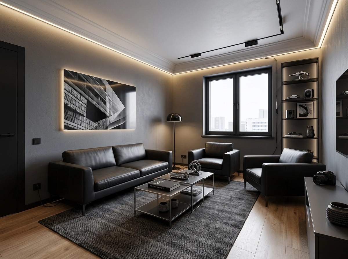 Interior design in Blacktec style — Living Room by GenRoom AI