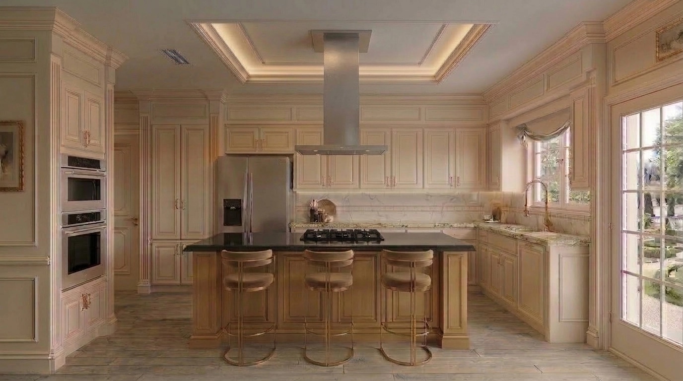 Neoclassic Kitchen design — interior photo by GenRoom AI