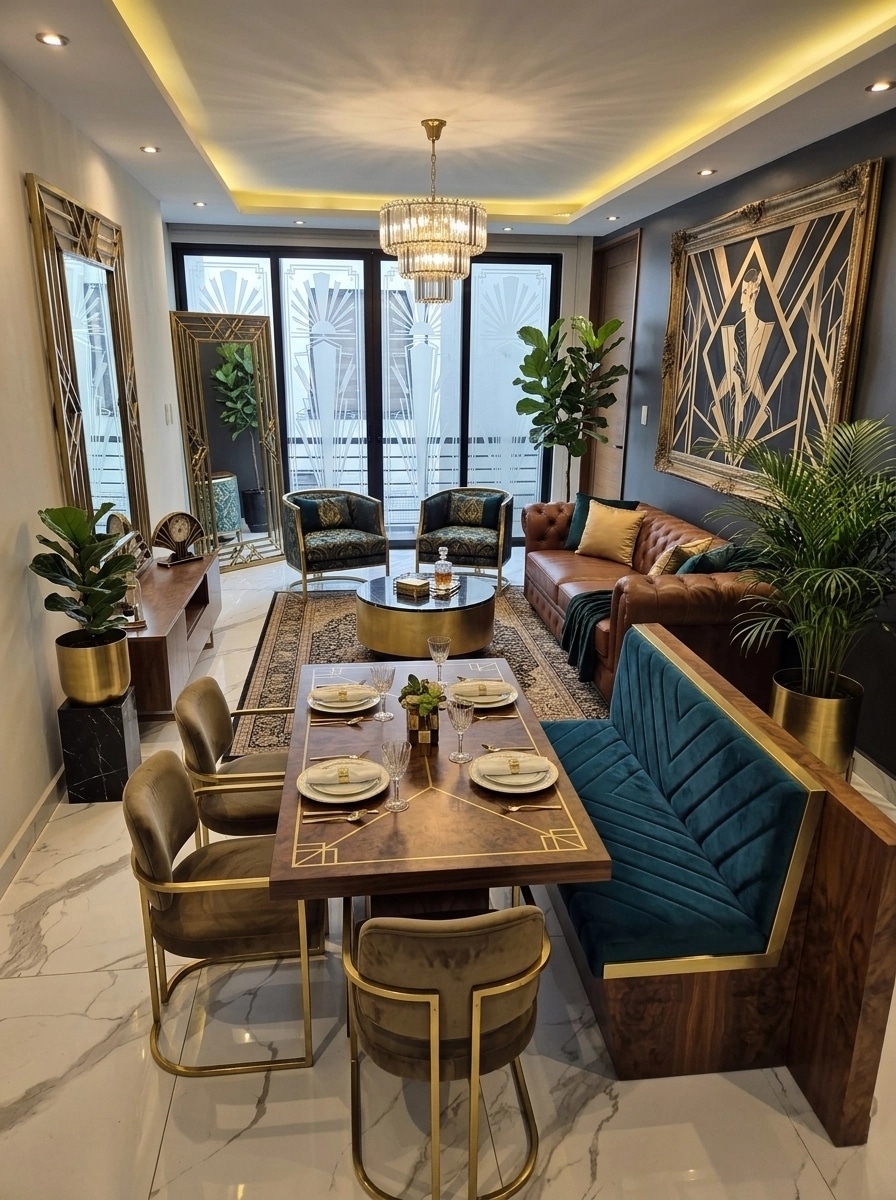 Art Deco Living Room design — interior photo by GenRoom AI