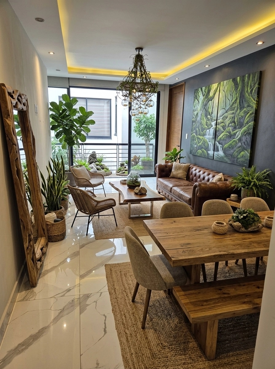 Interior design in Biophilic style — Living Room by GenRoom AI