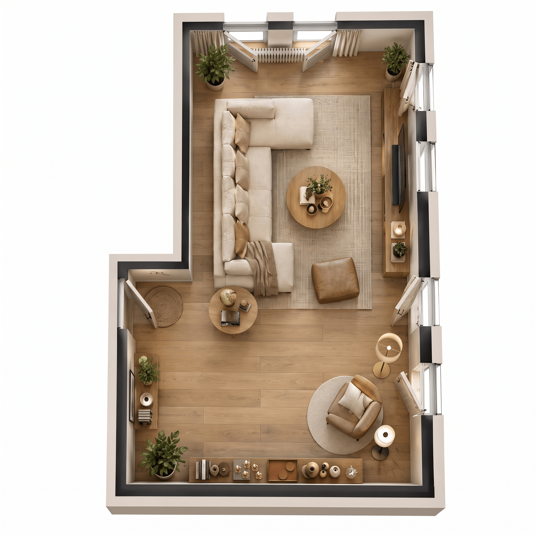 Interior design in Contemporary style — Living Room by GenRoom AI
