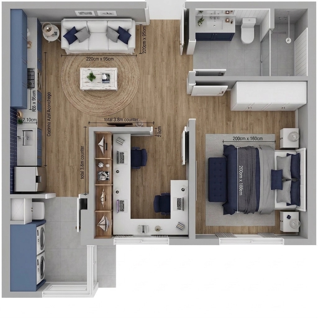 Interior design in Coastal / Hamptons style — Living Room by GenRoom AI
