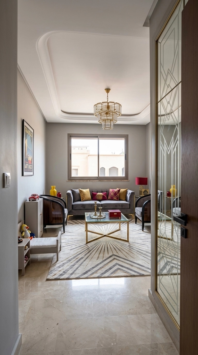 Art Deco Living Room design — interior photo by GenRoom AI