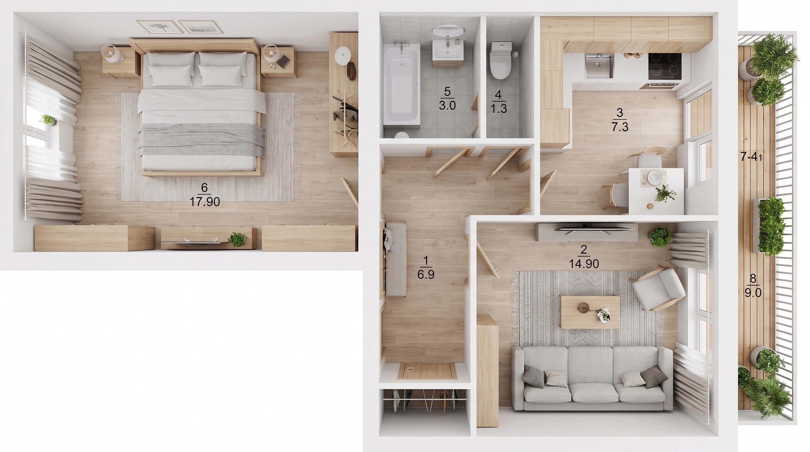 Scandinavian Living Room design — interior photo by GenRoom AI