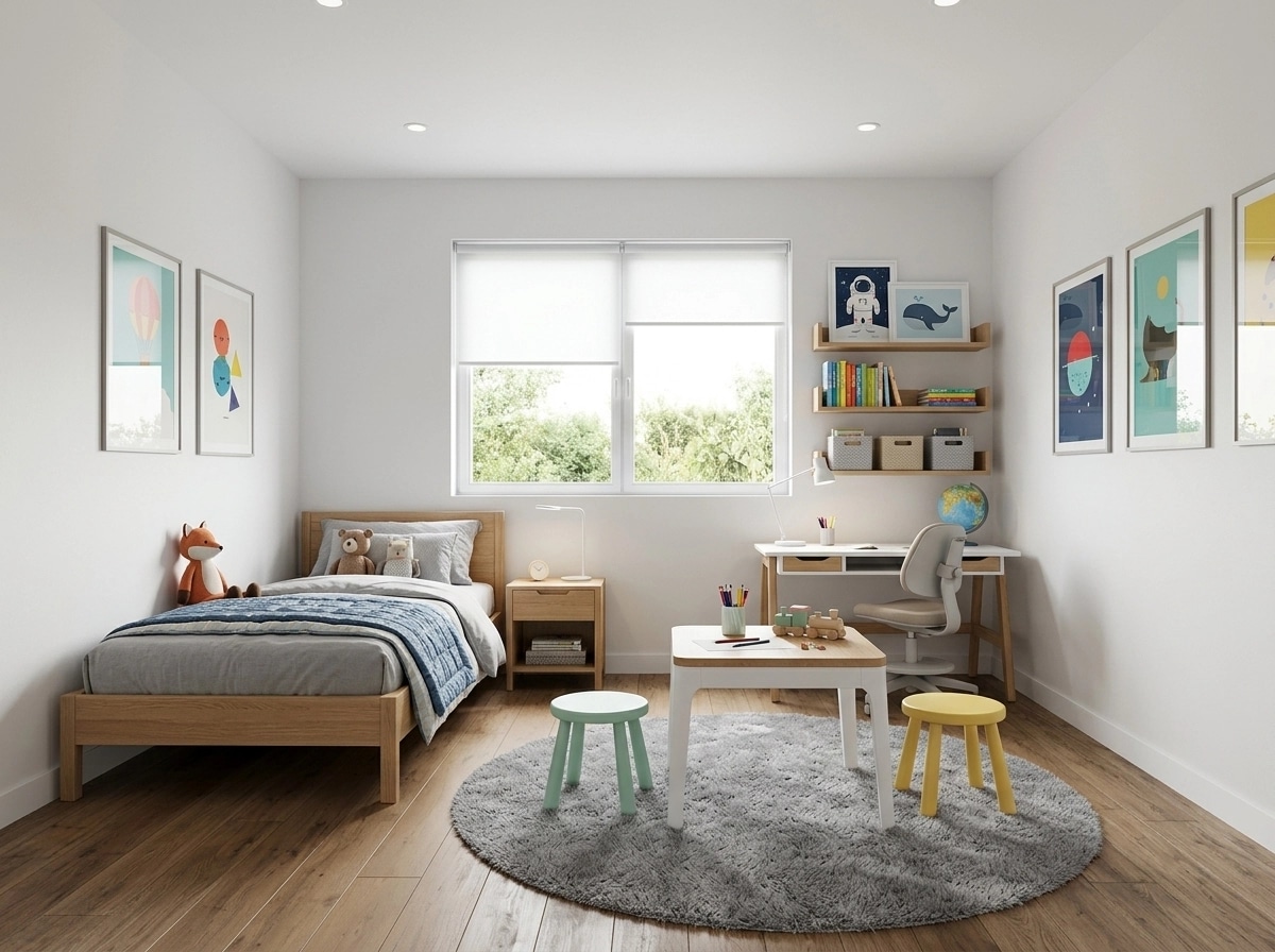 Contemporary Kids Room design — interior photo by GenRoom AI