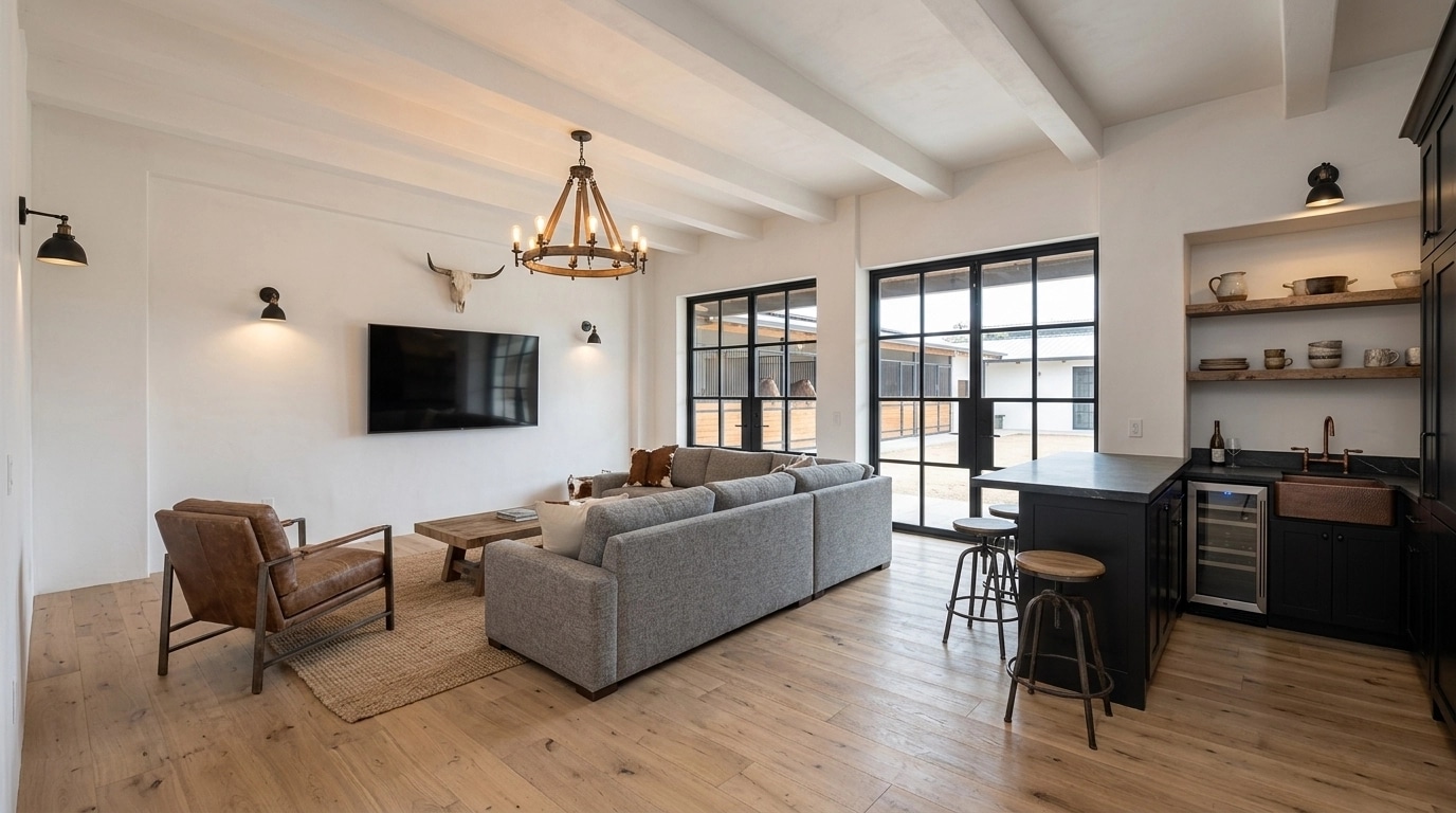 Modern Farmhouse Living Room design — interior photo by GenRoom AI