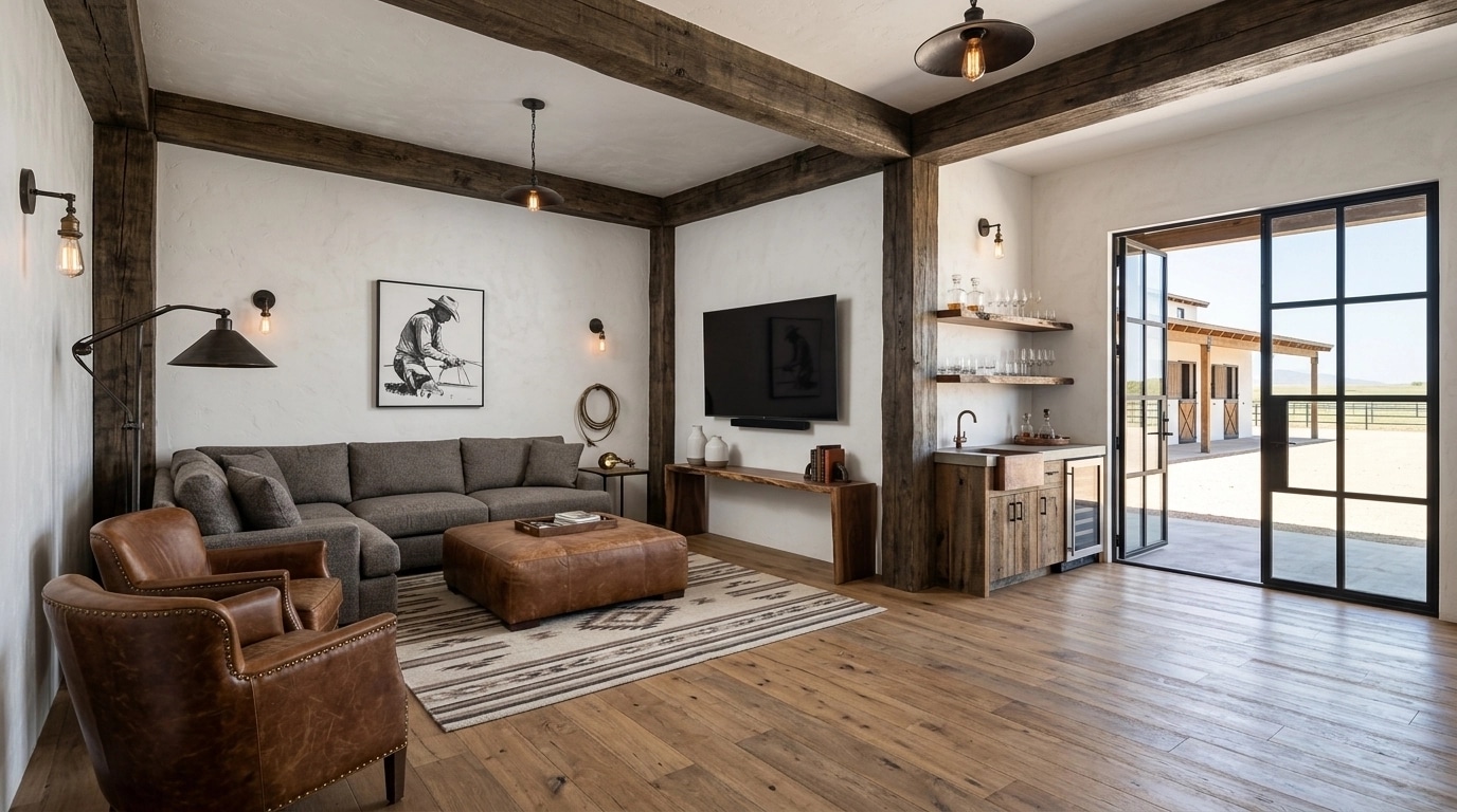 Interior design in Rustic style — Living Room by GenRoom AI