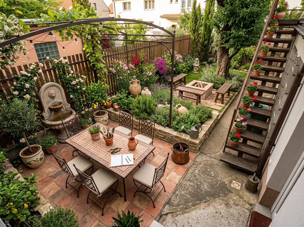 Landscape design in Mediterranean Yard style — Yard by GenRoom AI