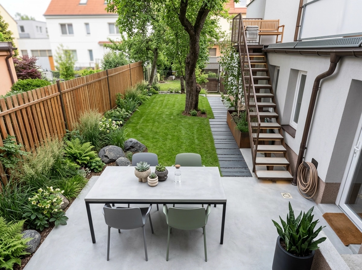 Landscape design in Scandinavian Garden style — Yard by GenRoom AI