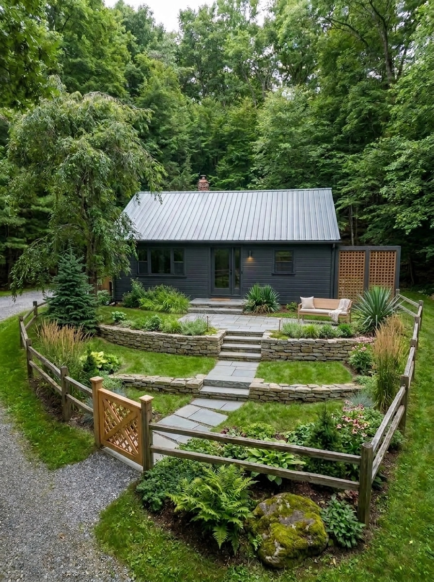 Landscape design in Scandinavian Garden style — Yard by GenRoom AI