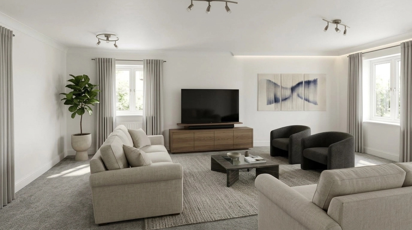 Minimalism Living Room design — interior photo by GenRoom AI