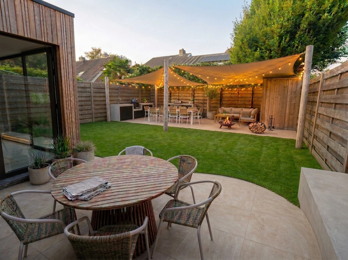 Landscape design in Scandinavian Garden style — Yard by GenRoom AI