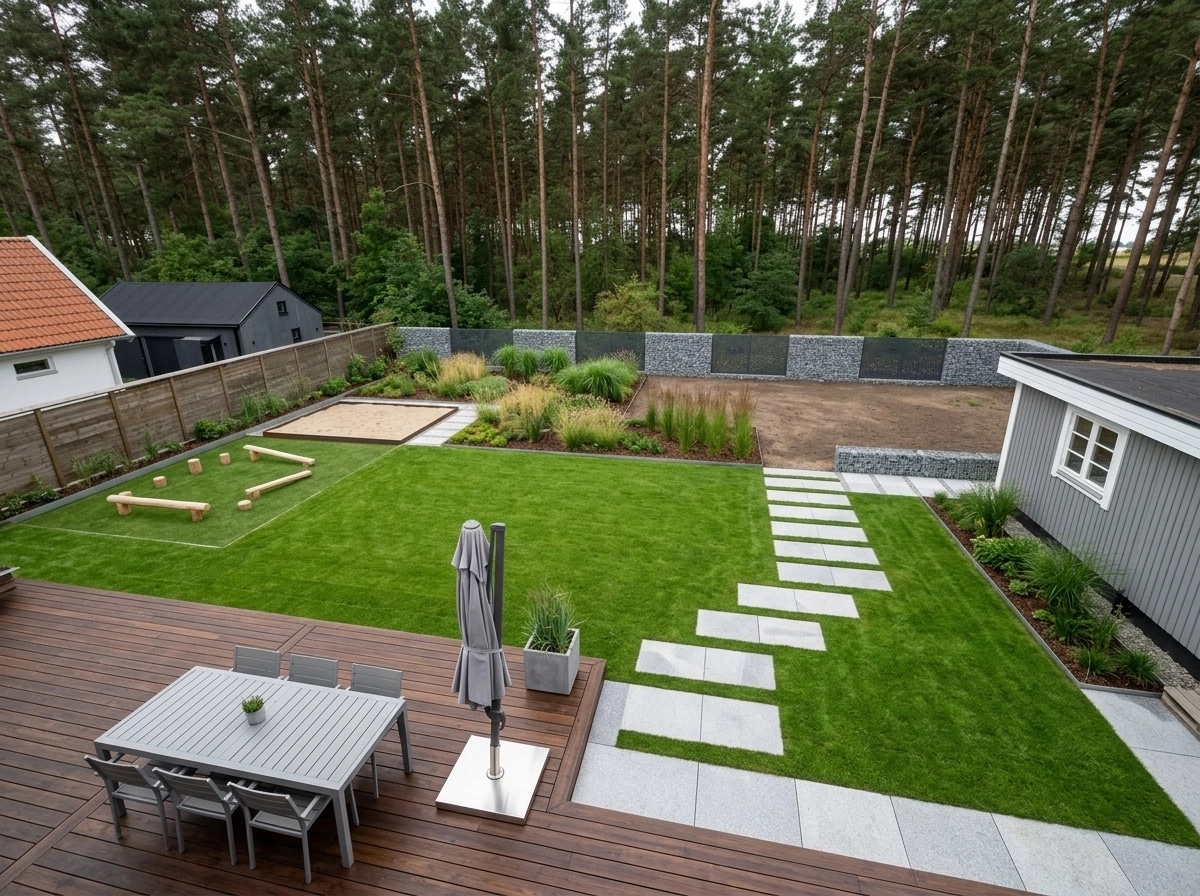 Diseño paisajístico en estilo Minimalist Yard — Jardín por GenRoom AI