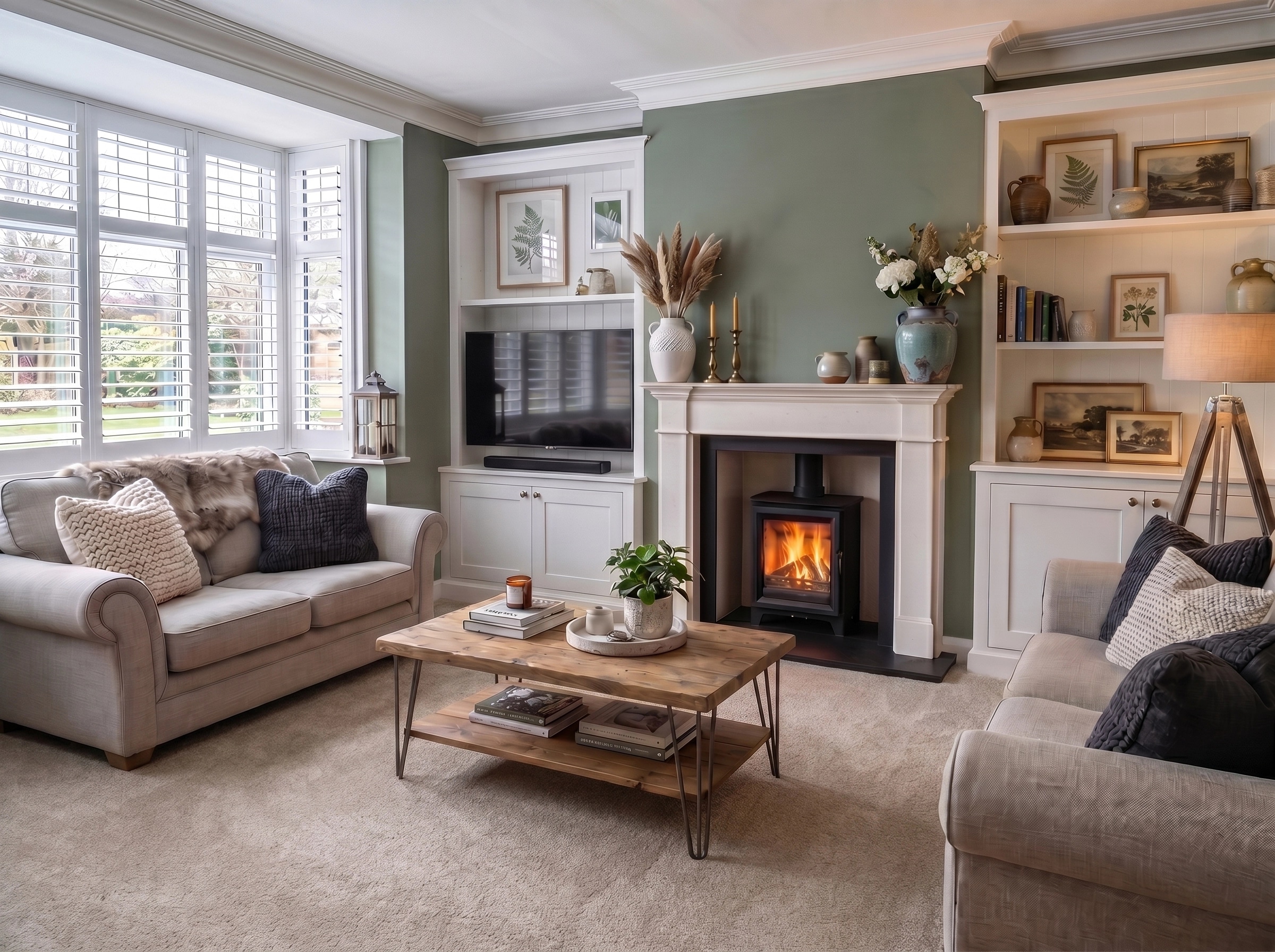 Transitional Ruang Tamu design — interior photo by GenRoom AI