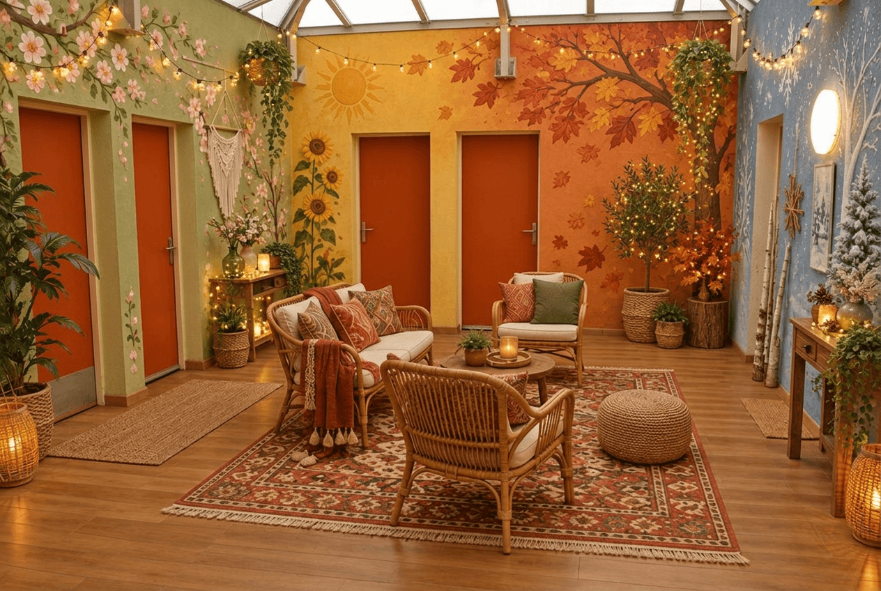 Interior design in Bohemian style — lobby by GenRoom AI
