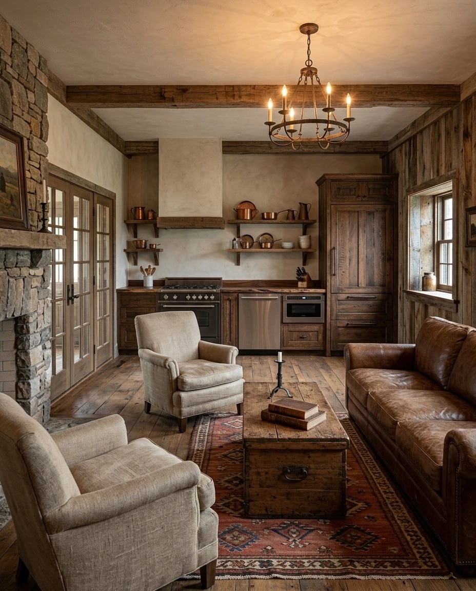 Rustic Living Room design — interior photo by GenRoom AI