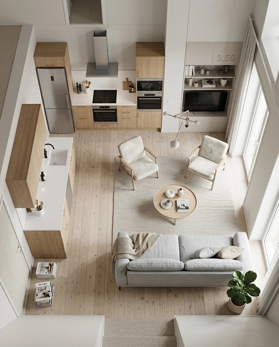 Interior design in Scandinavian style — Living Room by GenRoom AI
