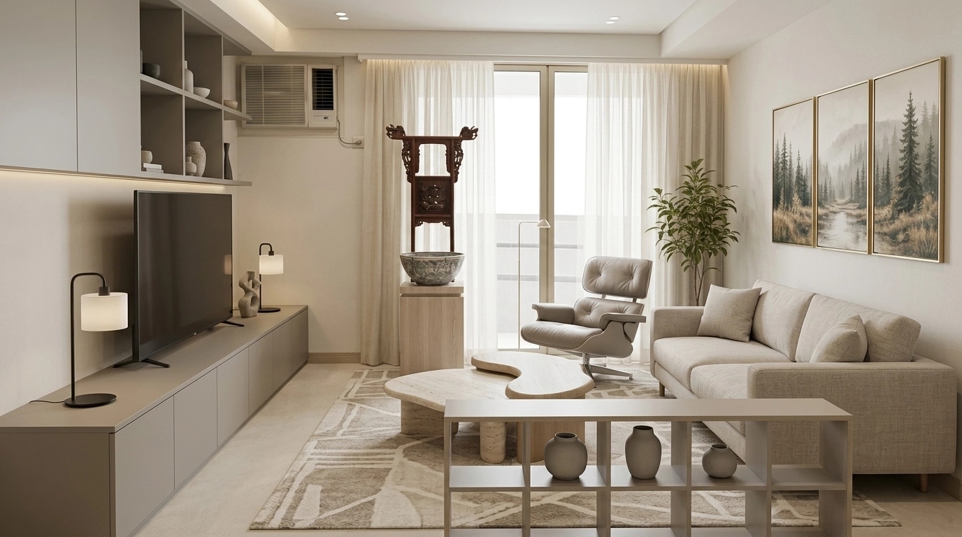 Minimalism Living Room design — interior photo by GenRoom AI