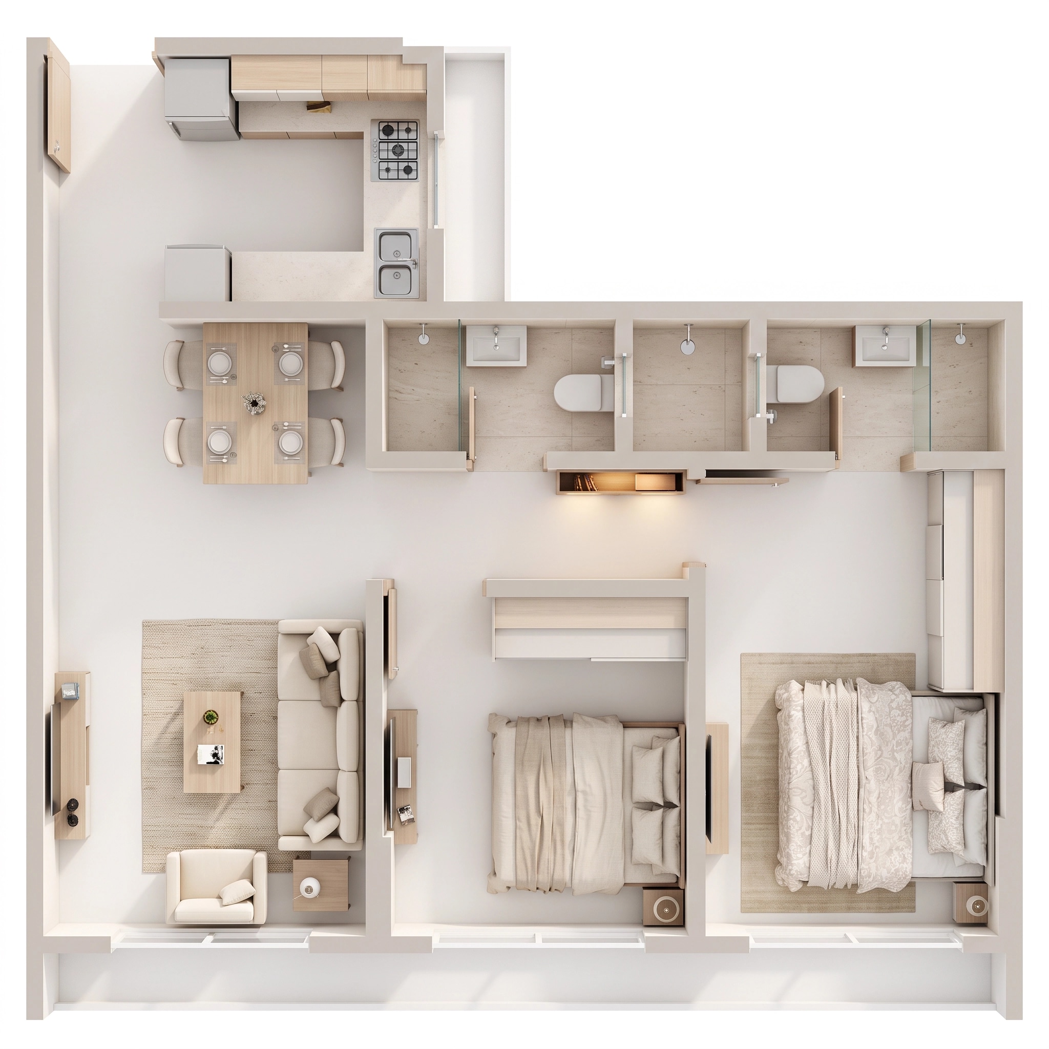 Interior design in Minimalism style — Living Room by GenRoom AI