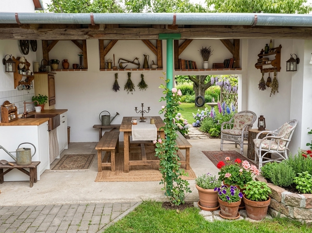 Country Rustic Garden Yard design — yard photo by GenRoom AI