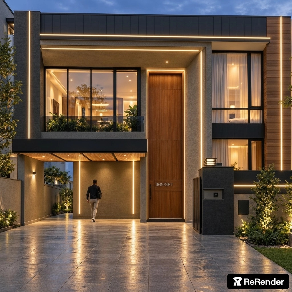 Contemporary Facade Fachada design — facade photo by GenRoom AI