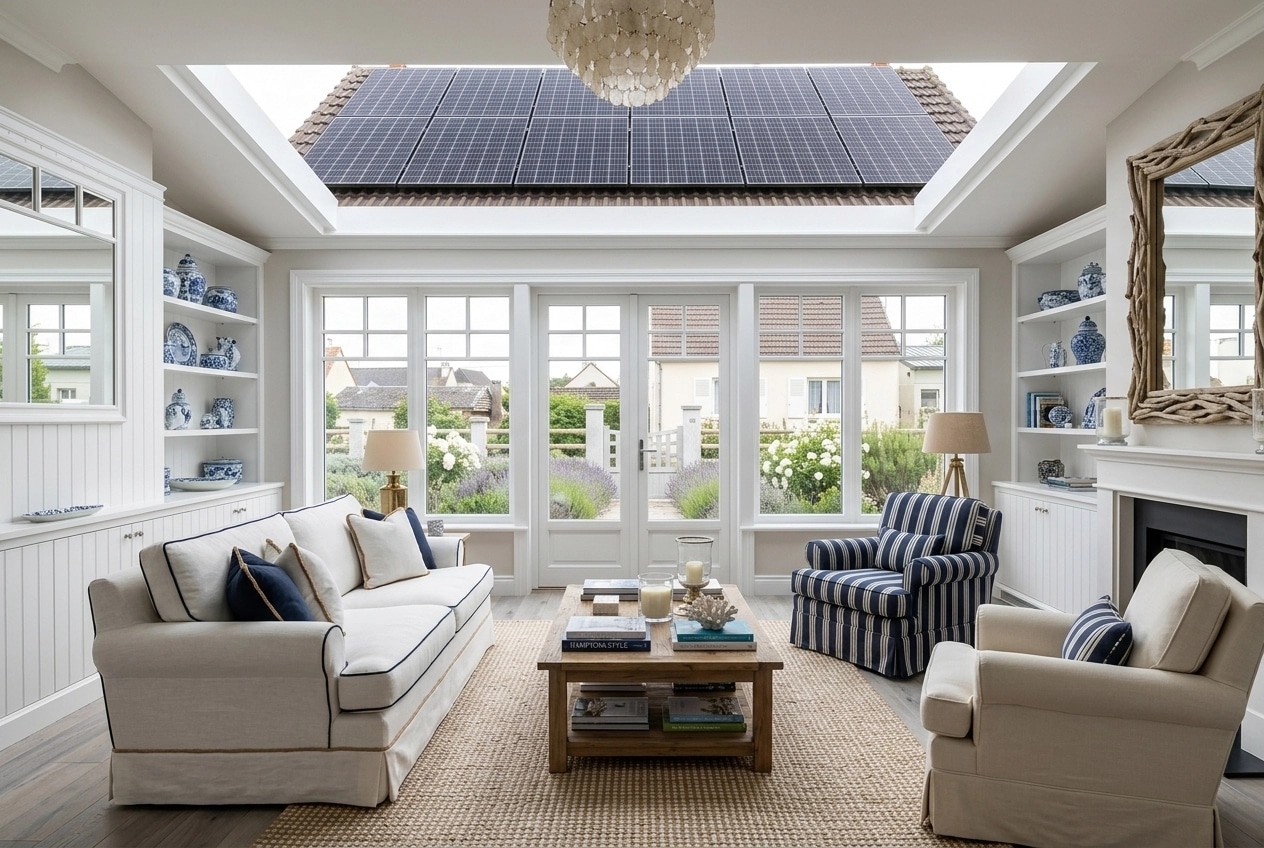 Interior design in Coastal / Hamptons style — Living Room by GenRoom AI