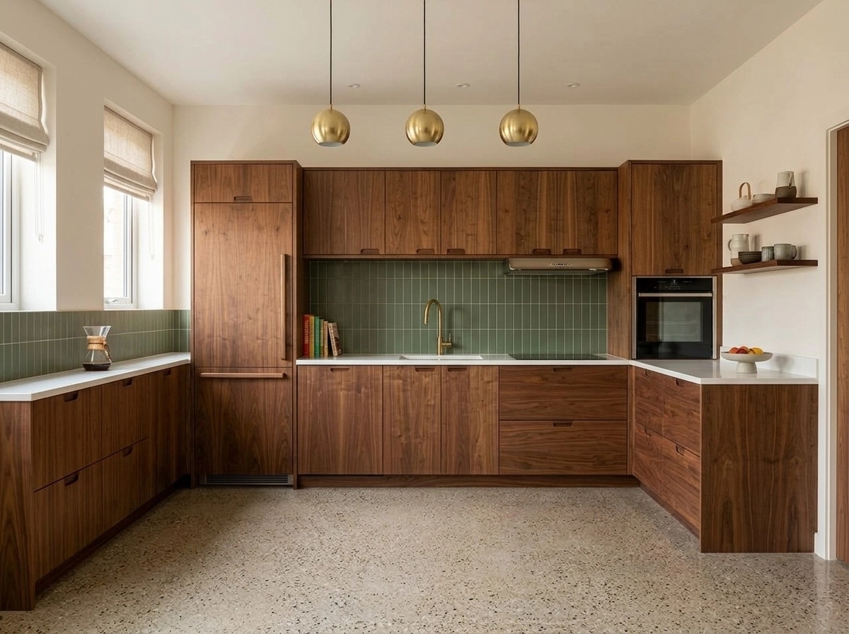 Kitchen interior in Mid-Century Modern style — photo by GenRoom AI